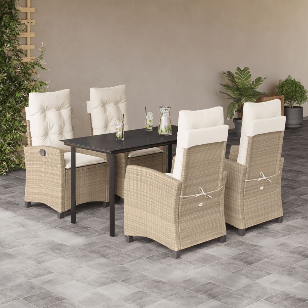 5-delige Tuinset met kussens poly rattan beige is nu te koop bij PeponiXL, paradijselijk wonen!