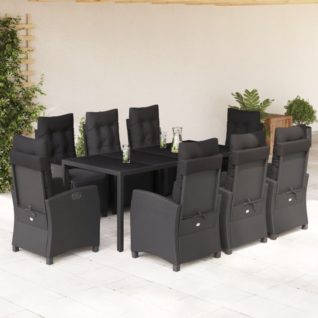 9-delige Tuinset poly rattan zwart is nu te koop bij PeponiXL, paradijselijk wonen!