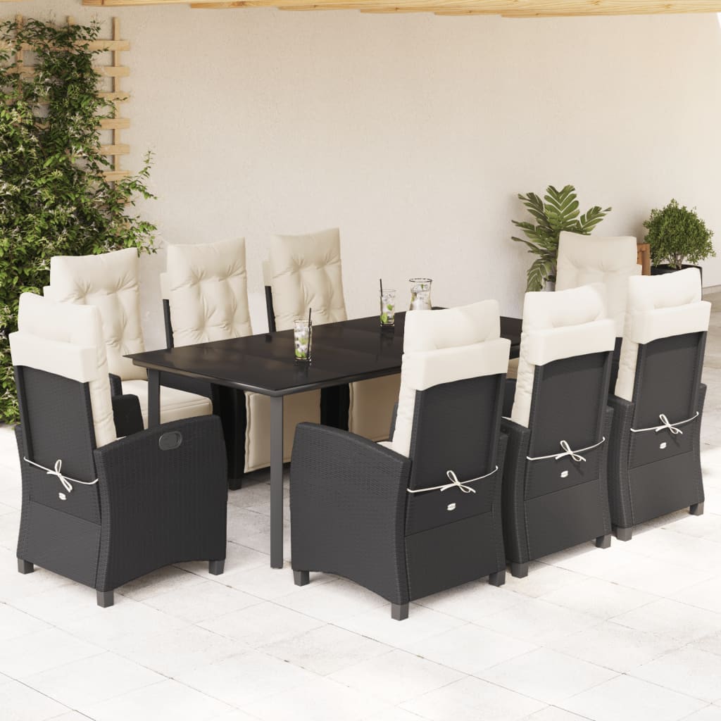 9-delige Tuinset poly rattan zwart is nu te koop bij PeponiXL, paradijselijk wonen!