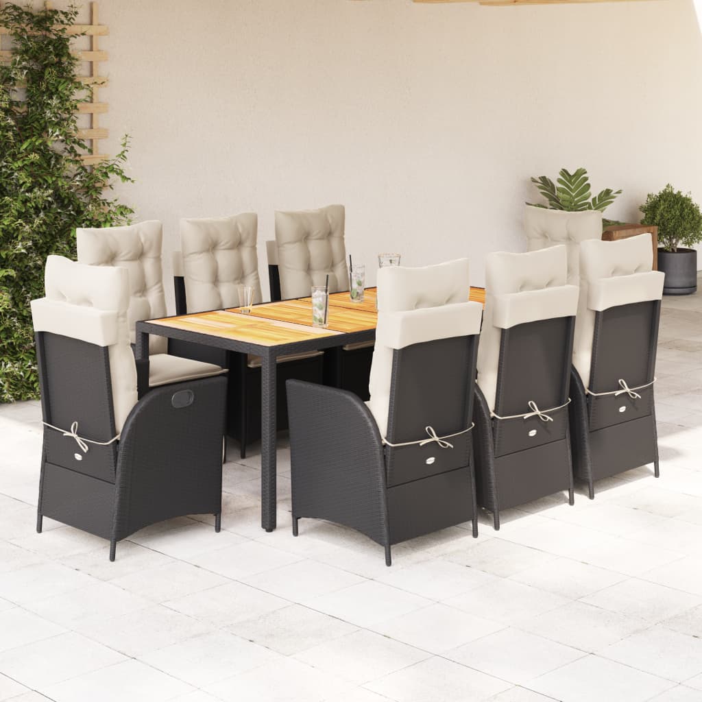 9-delige Tuinset poly rattan zwart is nu te koop bij PeponiXL, paradijselijk wonen!
