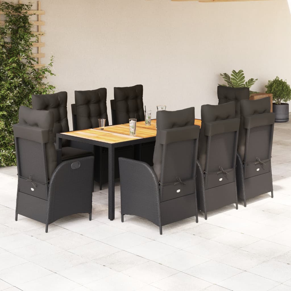 9-delige Tuinset poly rattan zwart is nu te koop bij PeponiXL, paradijselijk wonen!