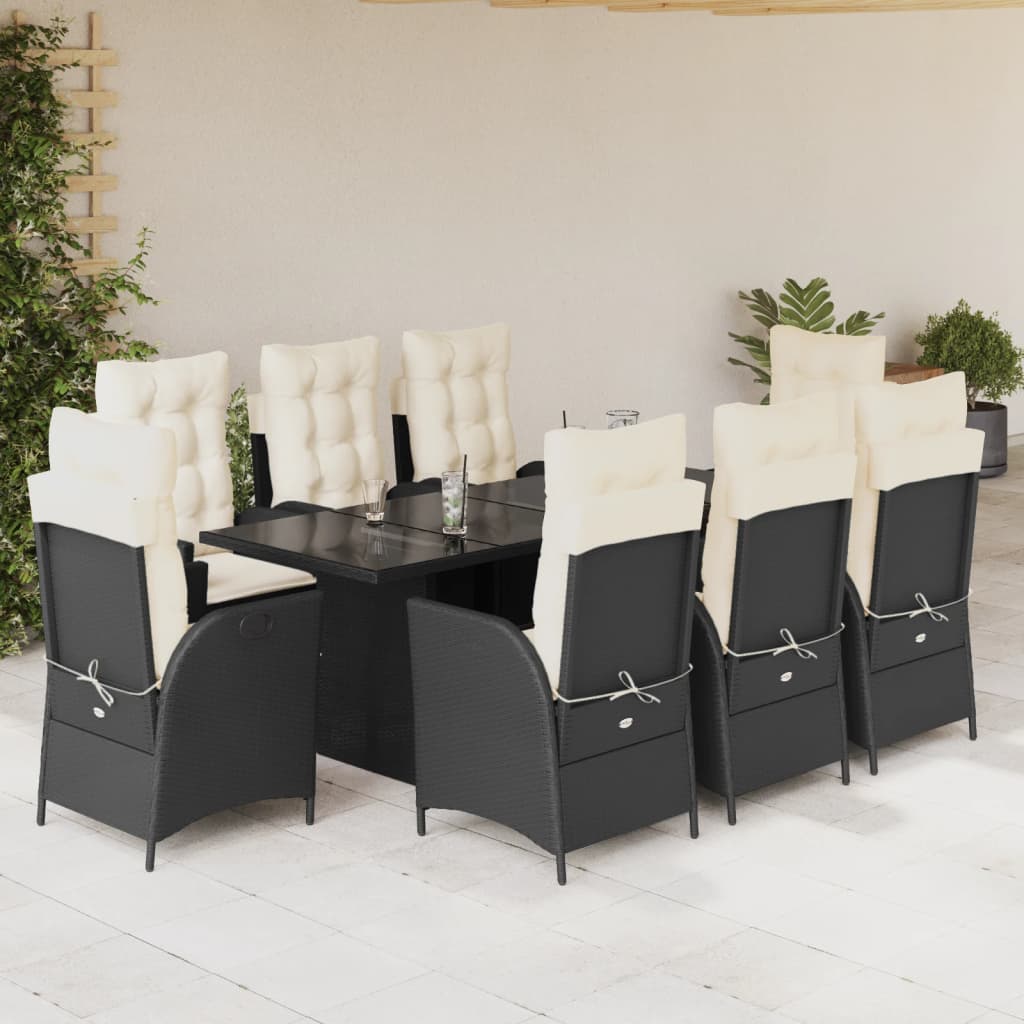 9-delige Tuinset poly rattan zwart is nu te koop bij PeponiXL, paradijselijk wonen!