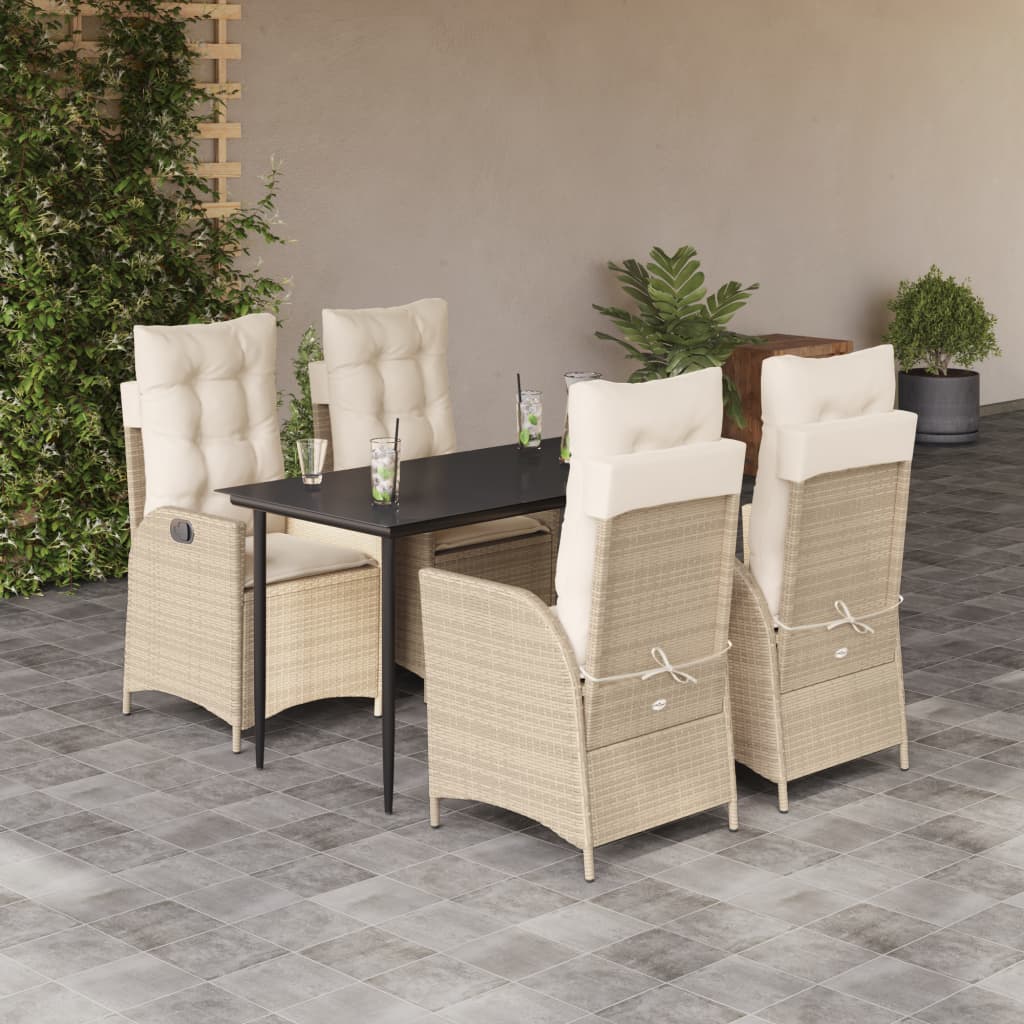 5-delige Tuinset met kussens poly rattan beige is nu te koop bij PeponiXL, paradijselijk wonen!