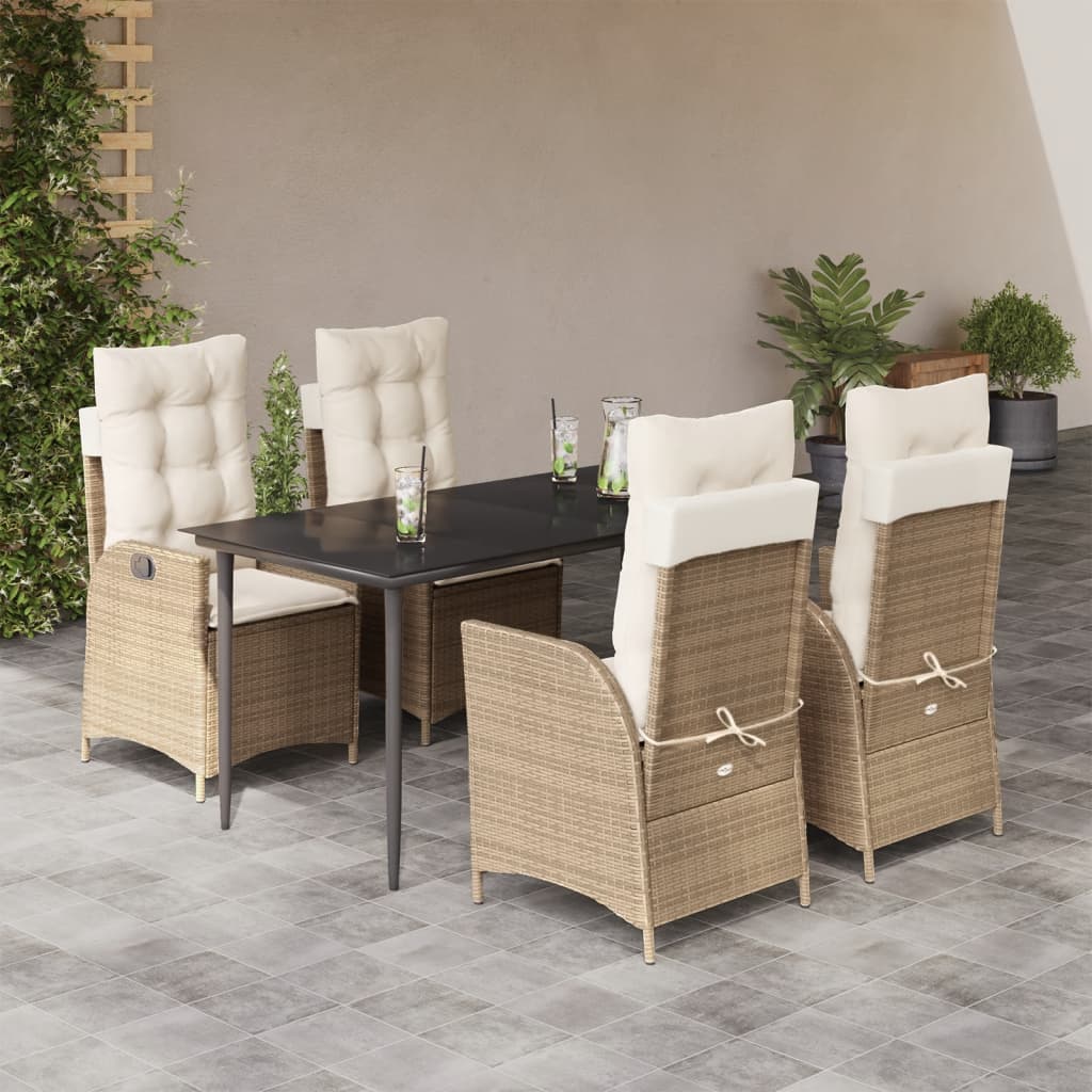 5-delige Tuinset met kussens poly rattan beige is nu te koop bij PeponiXL, paradijselijk wonen!
