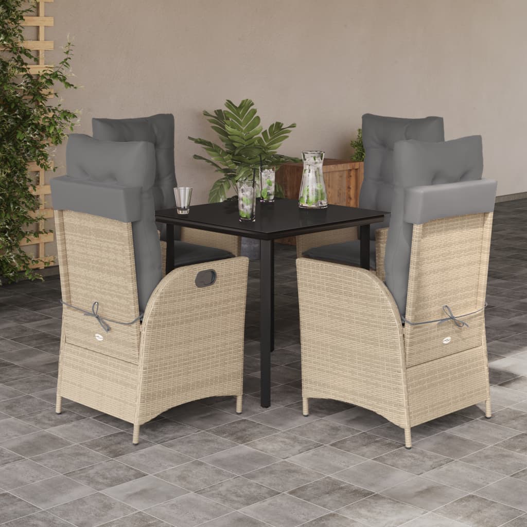 5-delige Tuinset met kussens poly rattan beige is nu te koop bij PeponiXL, paradijselijk wonen!