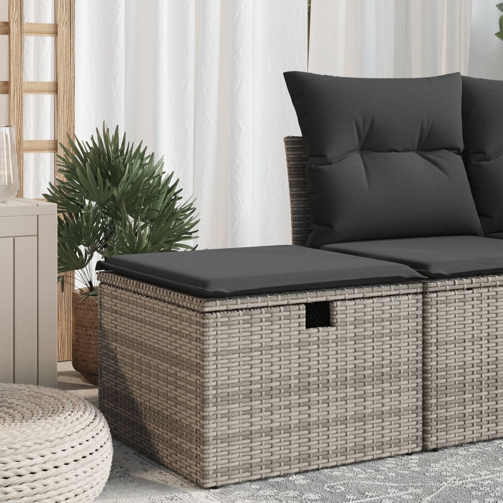 Tuinkruk met kussen 55x55x37 cm poly rattan grijs is nu te koop bij PeponiXL, paradijselijk wonen!