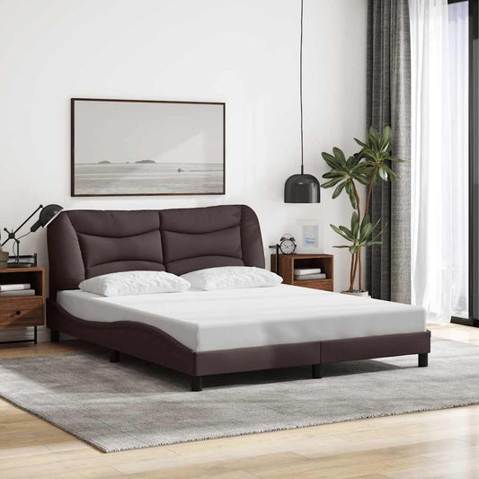 Bedframe zonder matras "Hvar" stof donkerbruin 160x200 cm is nu te koop bij PeponiXL, paradijselijk wonen!