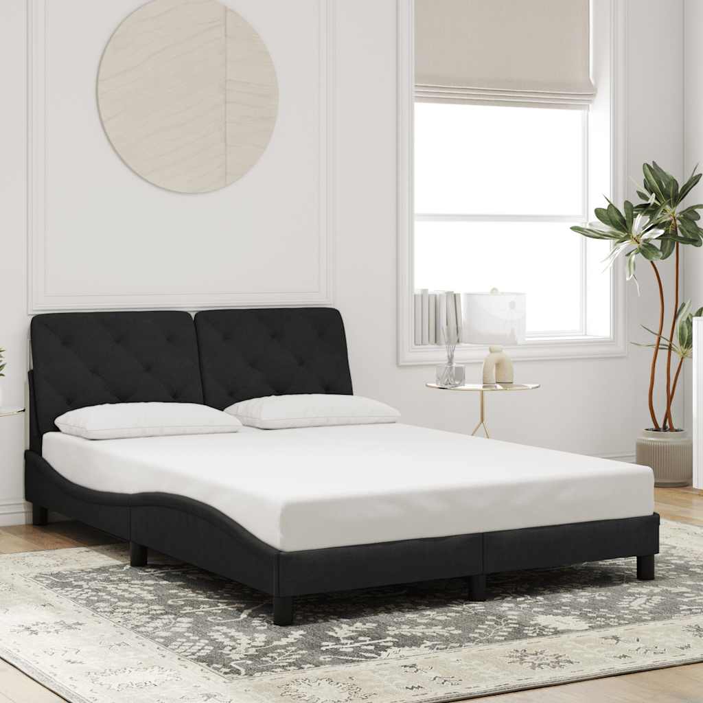 Bedframe zonder matras 120x200 cm fluweel zwart is nu te koop bij PeponiXL, paradijselijk wonen!