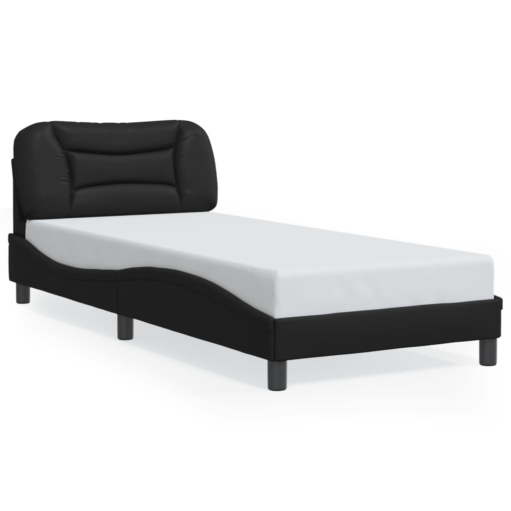 Bedframe zonder matras "Hvar" kunstleer zwart 90x190 cm is nu te koop bij PeponiXL, paradijselijk wonen!