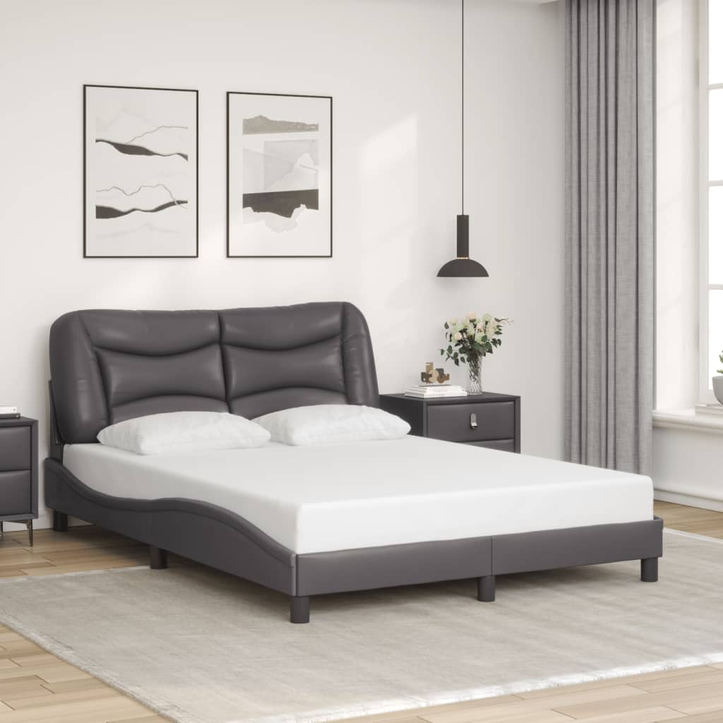 Bedframe zonder matras "Hvar" kunstleer grijs 120x200 cm is nu te koop bij PeponiXL, paradijselijk wonen!