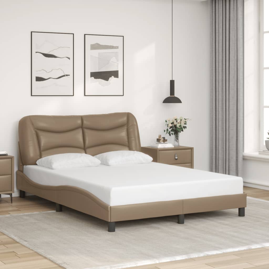 Bedframe zonder matras "Hvar" kunstleer cappuccinokleurig 140x200 cm is nu te koop bij PeponiXL, paradijselijk wonen!