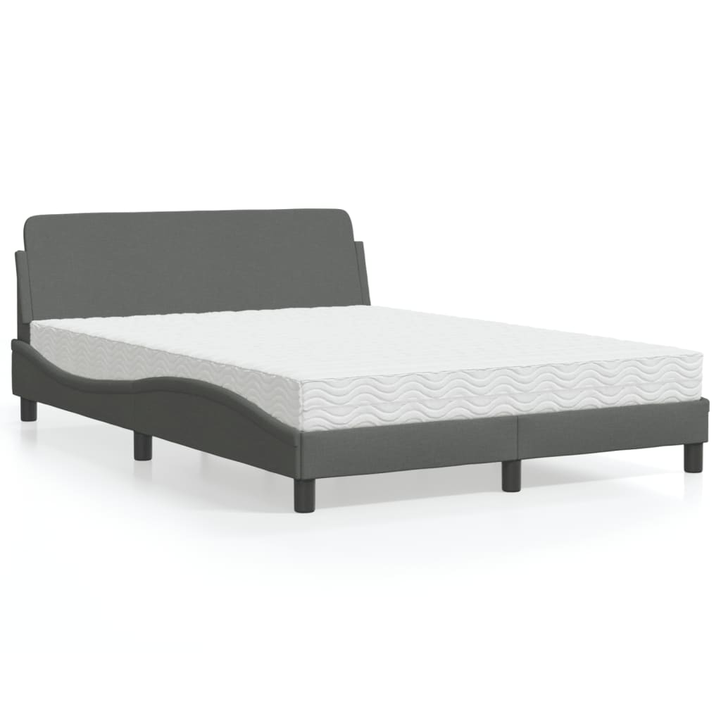 Bed met matras "Dover" stof donkergrijs 120x200 cm is nu te koop bij PeponiXL, paradijselijk wonen!
