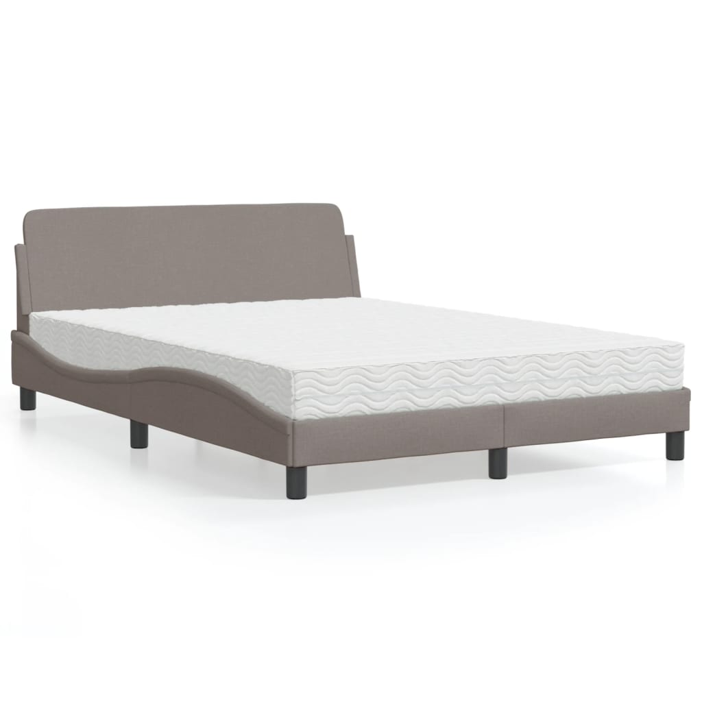 Bed met matras "Dover" stof taupe 120x200 cm is nu te koop bij PeponiXL, paradijselijk wonen!