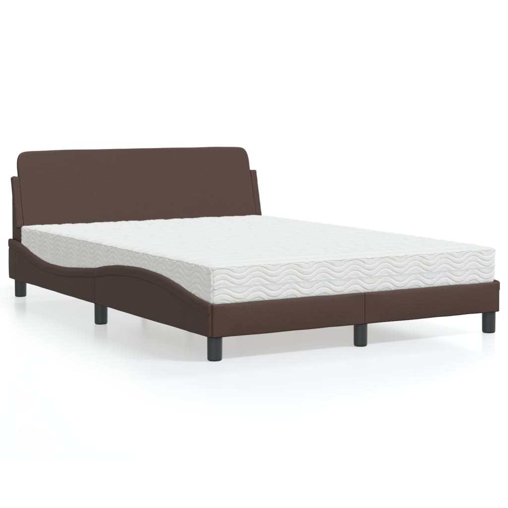 Bed met matras "Dover" kunstleer bruin 120x200 cm is nu te koop bij PeponiXL, paradijselijk wonen!