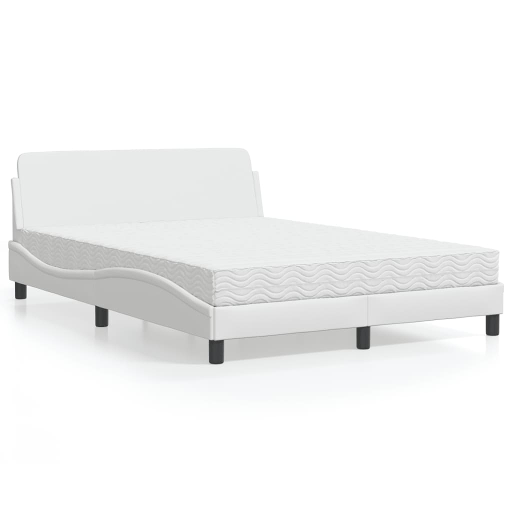 Bed met matras "Dover" kunstleer wit 140x200 cm is nu te koop bij PeponiXL, paradijselijk wonen!