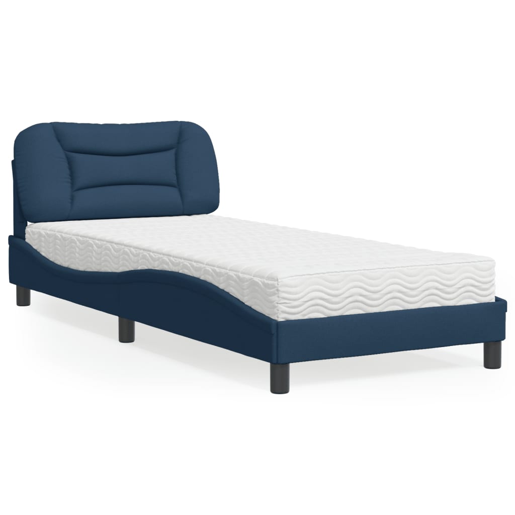 Bed met matras "Hvar" stof blauw 90x190 cm is nu te koop bij PeponiXL, paradijselijk wonen!
