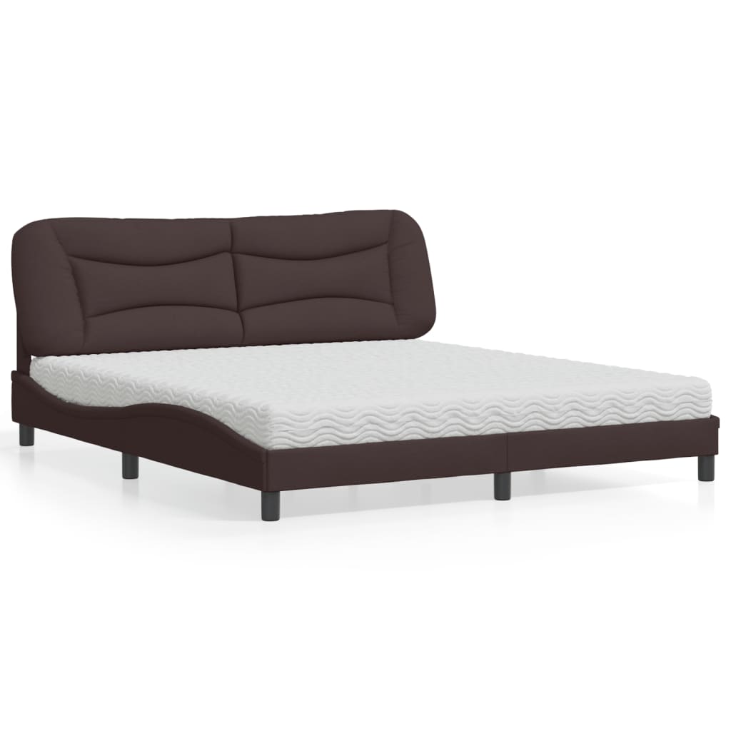 Bed met matras "Hvar" stof donkerbruin 180x200 cm is nu te koop bij PeponiXL, paradijselijk wonen!