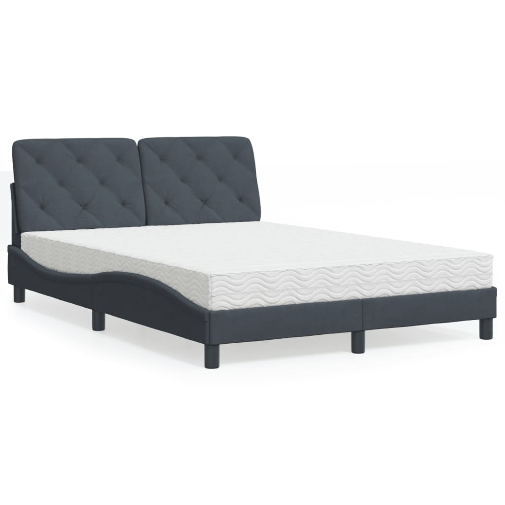Bed met matras fluweel donkergrijs 120x200 cm is nu te koop bij PeponiXL, paradijselijk wonen!