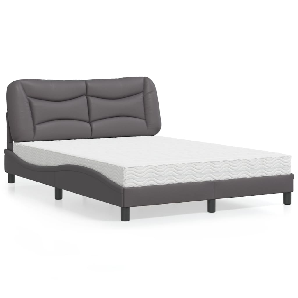Bed met matras "Hvar" kunstleer grijs 120x200 cm is nu te koop bij PeponiXL, paradijselijk wonen!