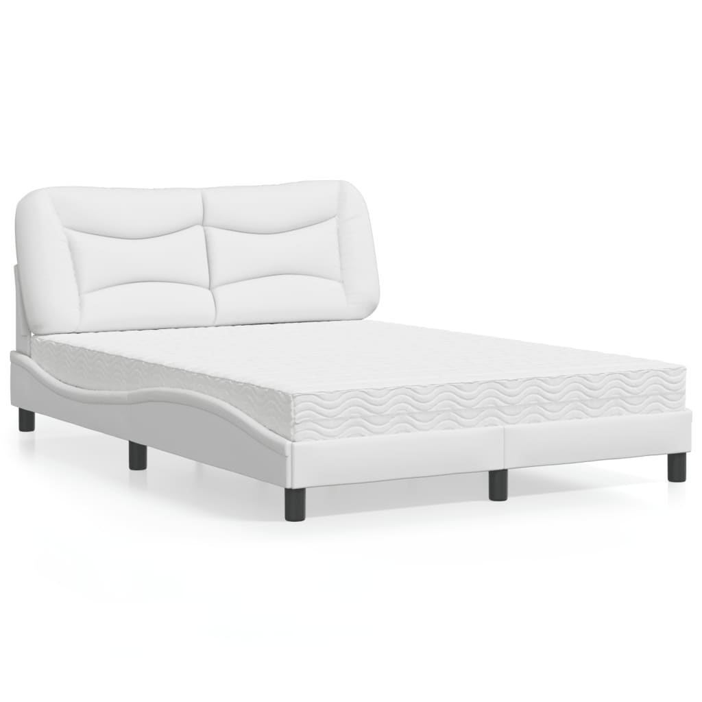 Bed met matras "Hvar" kunstleer wit 140x190 cm is nu te koop bij PeponiXL, paradijselijk wonen!
