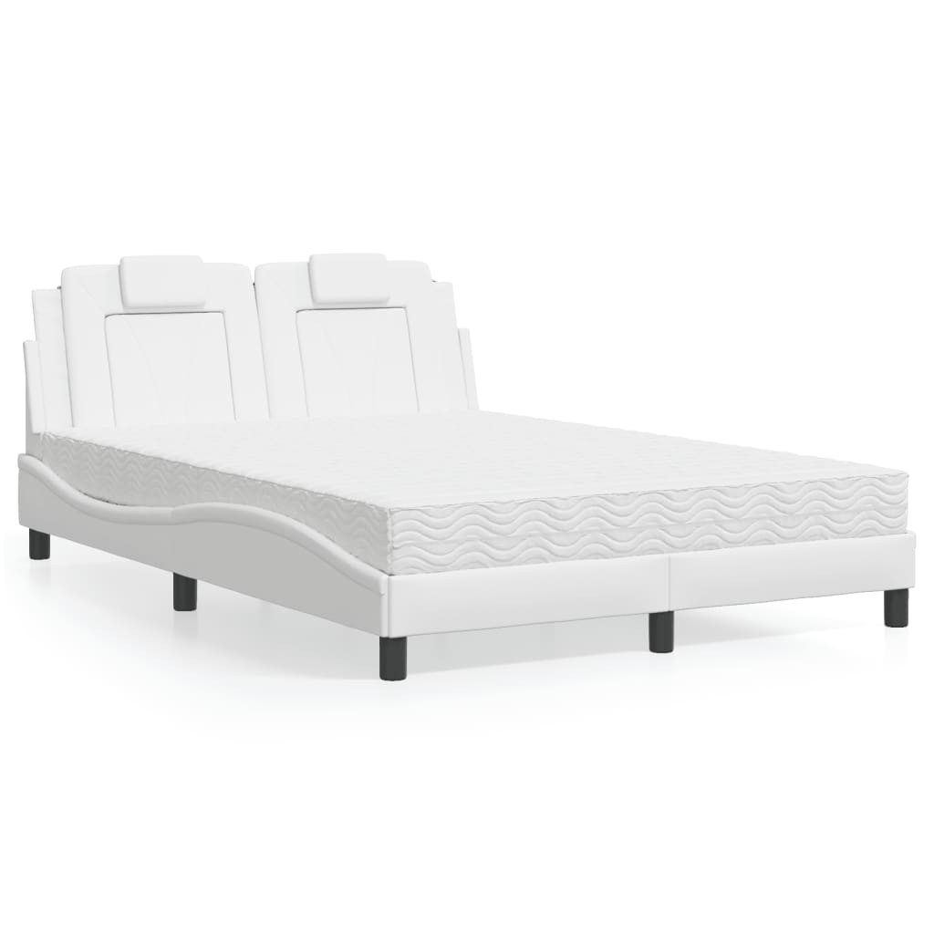 Bed "Viana" met matras kunstleer wit 120x200 cm is nu te koop bij PeponiXL, paradijselijk wonen!