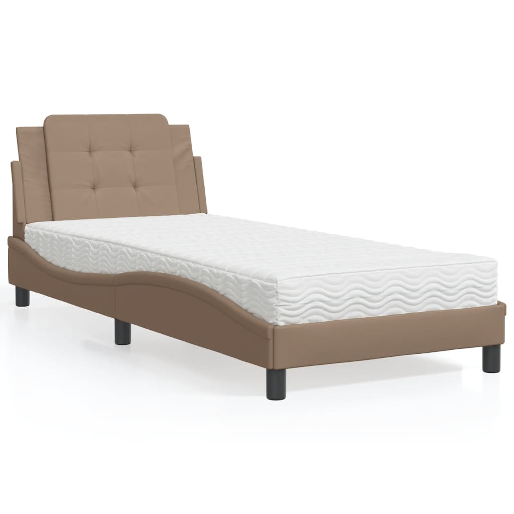 Bedframe zonder matras "Zadar" kunstleer cappuccinokleurig 90x190 cm is nu te koop bij PeponiXL, paradijselijk wonen!