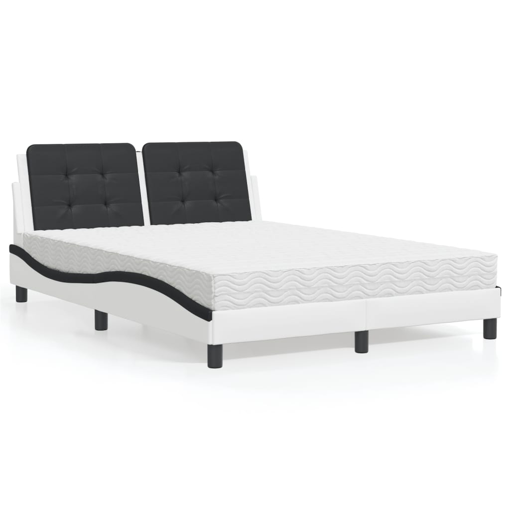 Bedframe zonder matras "Zadar" kunstleer zwart en wit 120x200 cm is nu te koop bij PeponiXL, paradijselijk wonen!