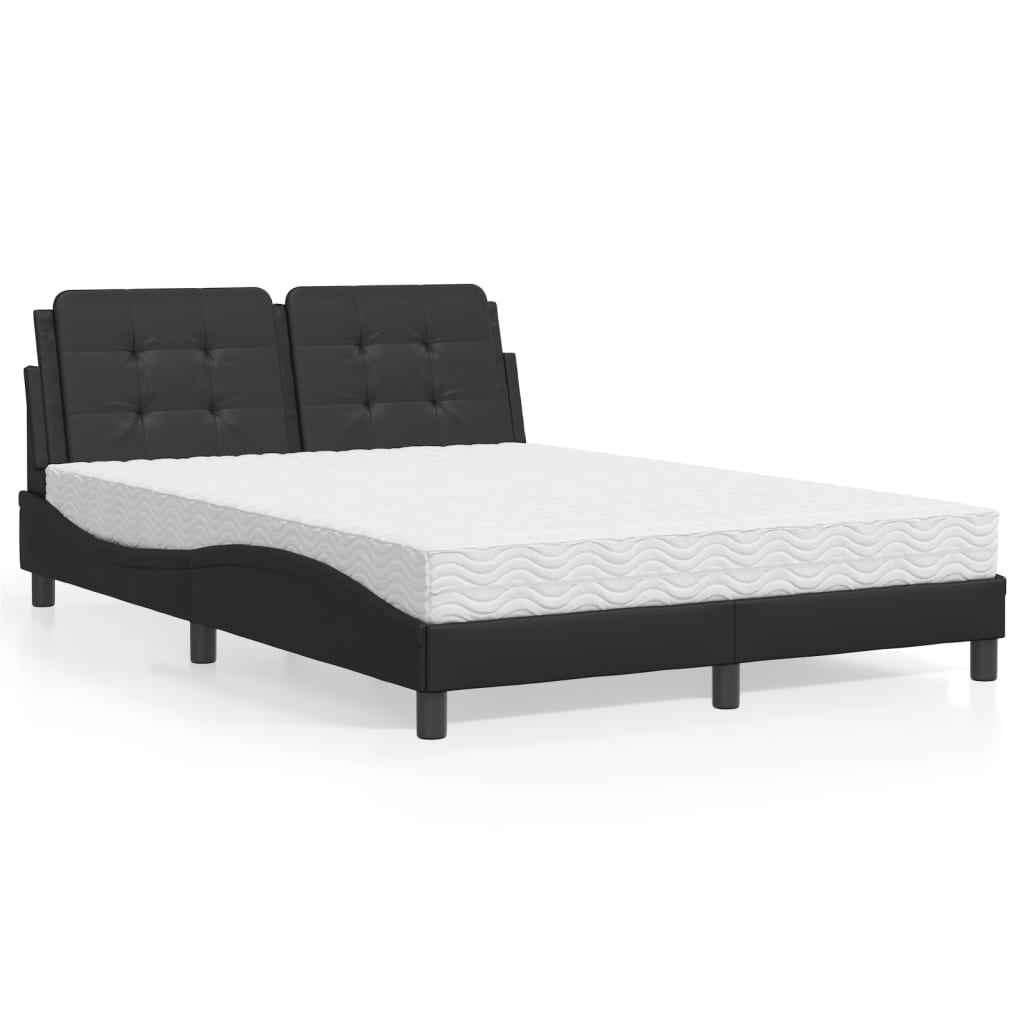 Bedframe zonder matras "Zadar" kunstleer zwart 140x190 cm is nu te koop bij PeponiXL, paradijselijk wonen!