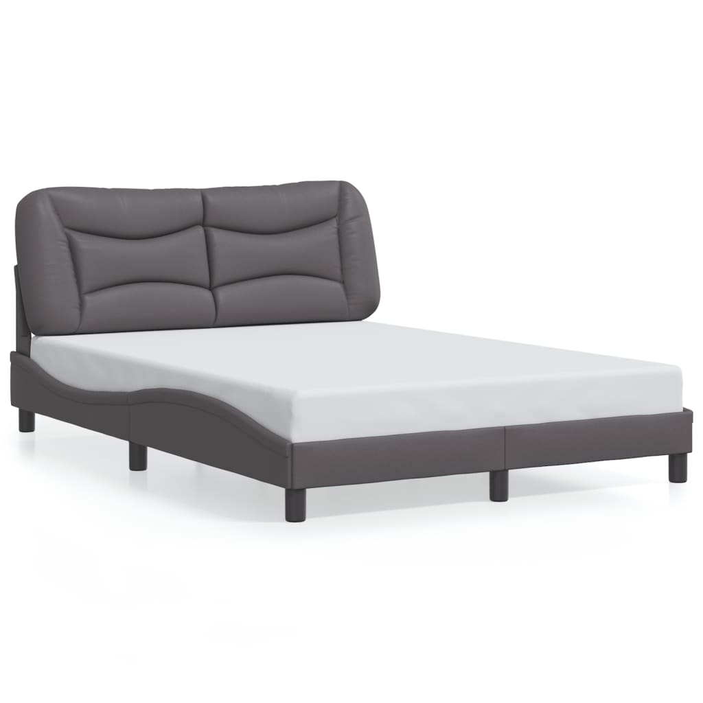 Bedframe met LED-verlichting kunstleer grijs 140x190 cm is nu te koop bij PeponiXL, paradijselijk wonen!