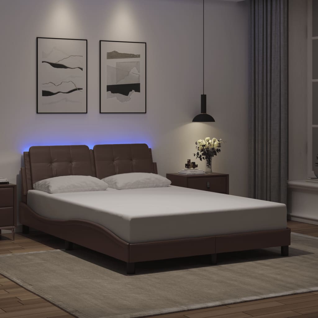 Bedframe met LED zonder matras "Zadar" grijs 120x200 cm is nu te koop bij PeponiXL, paradijselijk wonen!