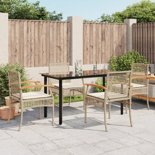 5-delige Tuinset met kussens poly rattan beige is nu te koop bij PeponiXL, paradijselijk wonen!