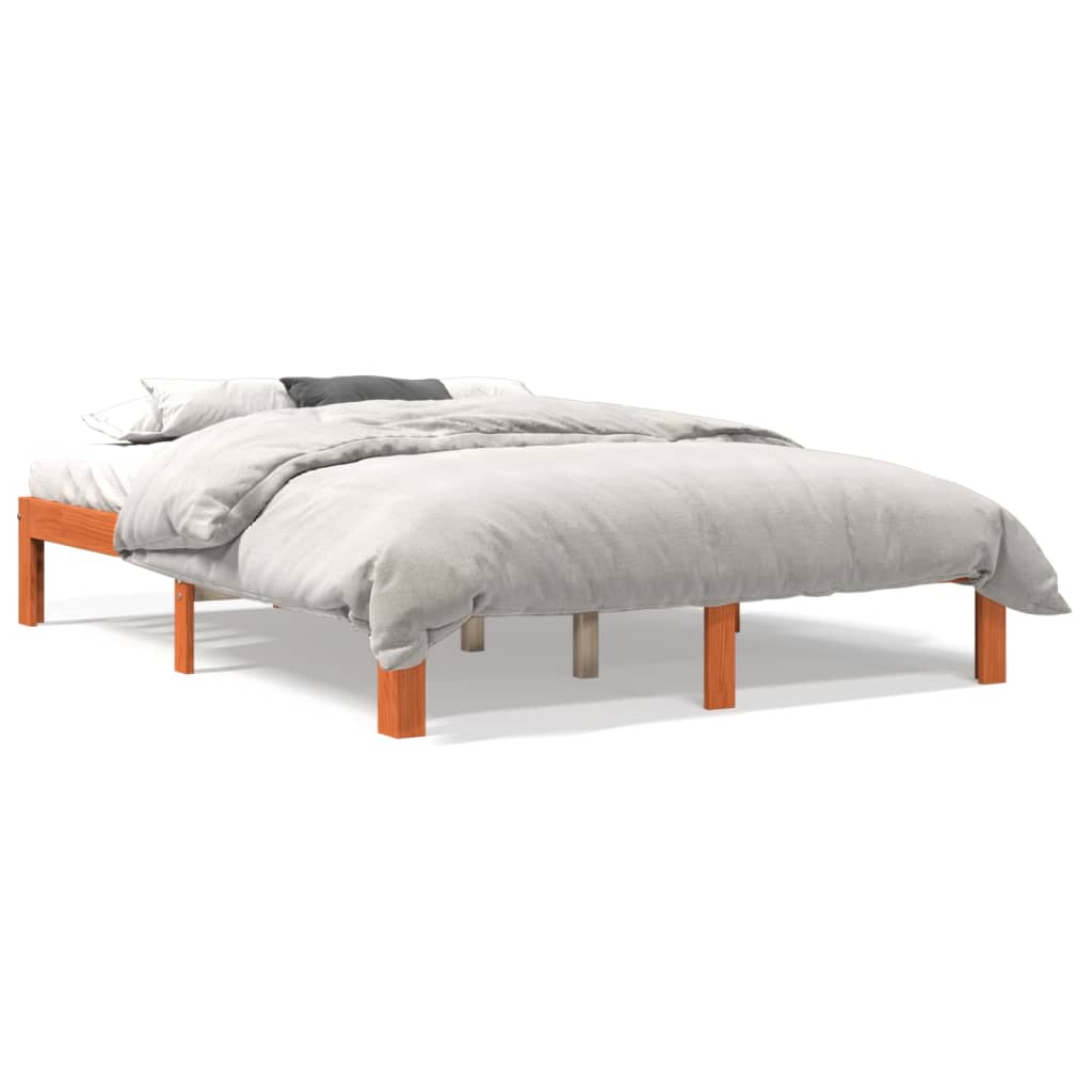 Bedframe zonder matras massief grenenhout wasbruin 120x190 cm is nu te koop bij PeponiXL, paradijselijk wonen!
