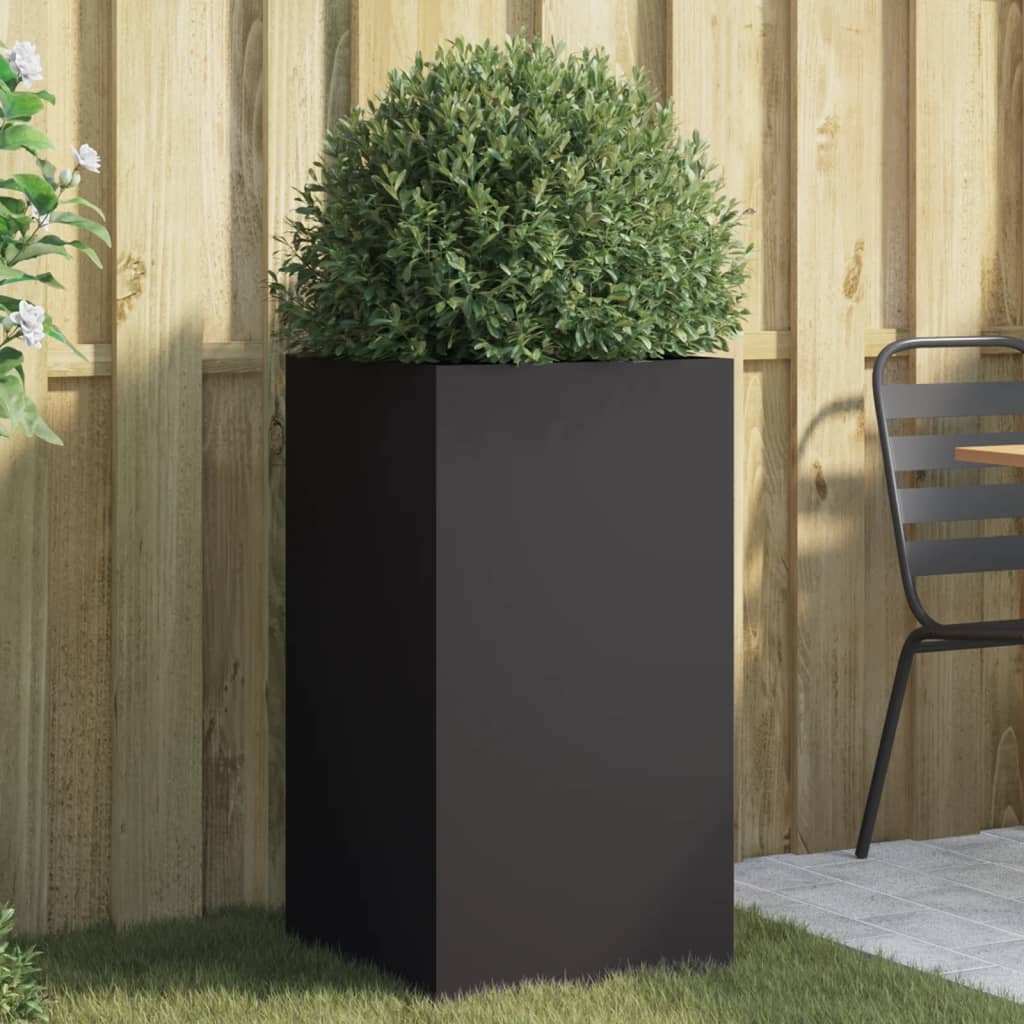 Plantenbak 42x38x75 cm staal zwart is nu te koop bij PeponiXL, paradijselijk wonen!