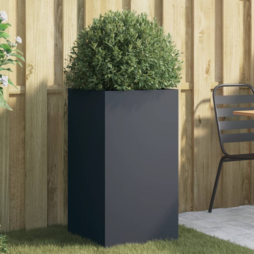 Plantenbak 42x38x75 cm staal antracietkleurig is nu te koop bij PeponiXL, paradijselijk wonen!