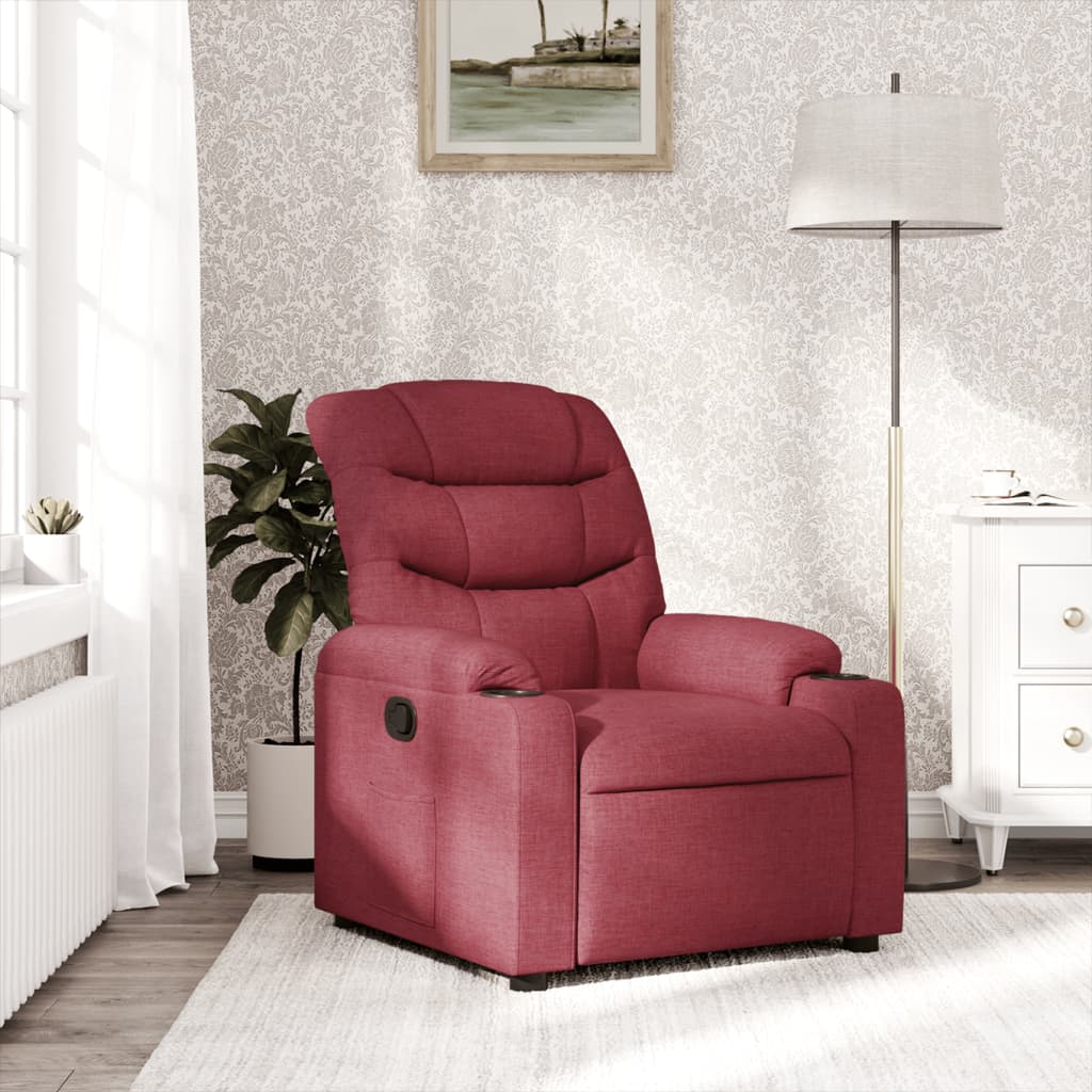Fauteuil verstelbaar stof wijnrood is nu te koop bij PeponiXL, paradijselijk wonen!