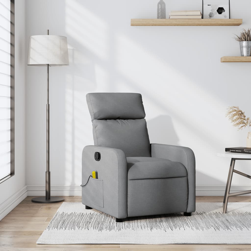 Massagestoel verstelbaar stof lichtgrijs is nu te koop bij PeponiXL, paradijselijk wonen!