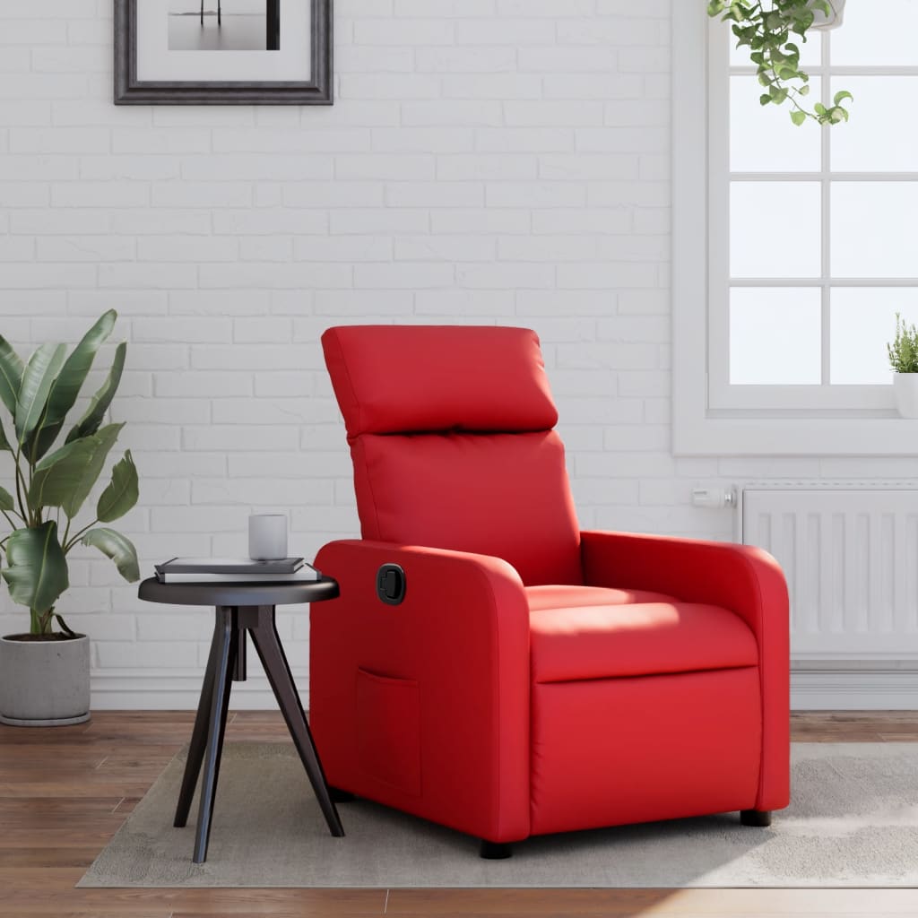 Fauteuil verstelbaar kunstleer rood is nu te koop bij PeponiXL, paradijselijk wonen!