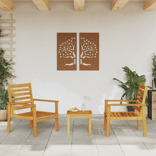 Tuinfauteuil 2 stuks 66,5 x 65 x 81 cm massief acaciahout is nu te koop bij PeponiXL, paradijselijk wonen!