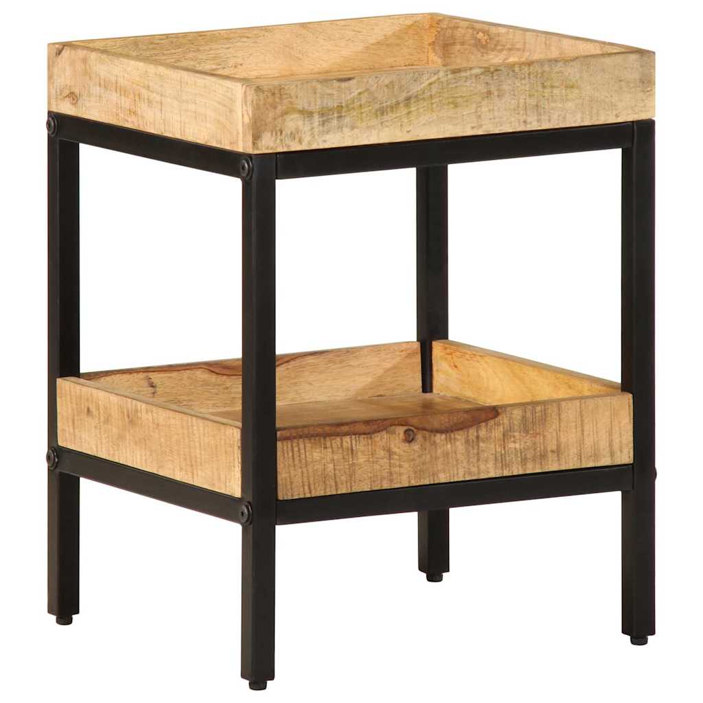 Bijzettafel met plank Bruin 35 x 35 x 45 cm Massief Mango Hout is nu te koop bij PeponiXL, paradijselijk wonen!