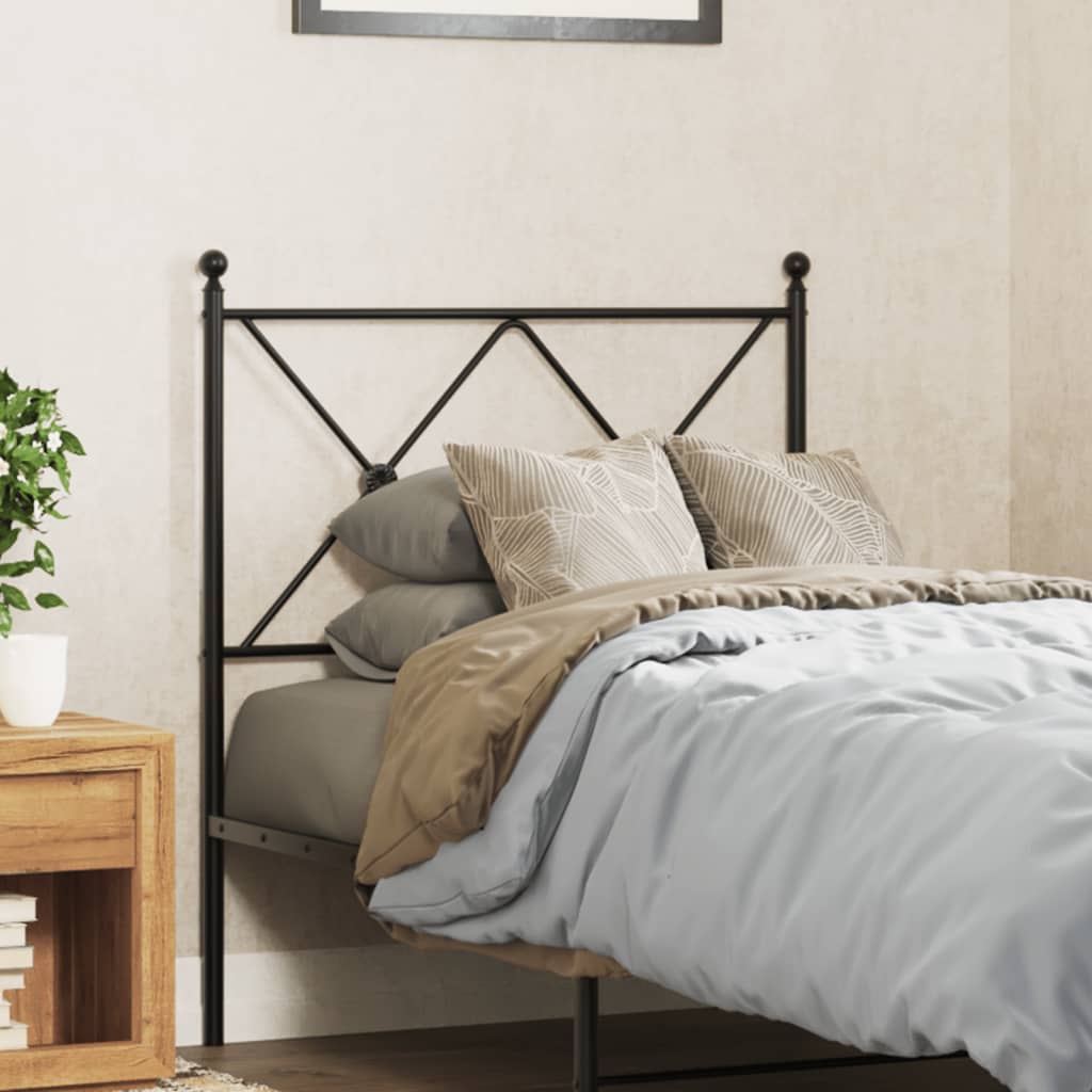Vervangend hoofdbord 75 cm metaal zwart is nu te koop bij PeponiXL, paradijselijk wonen!
