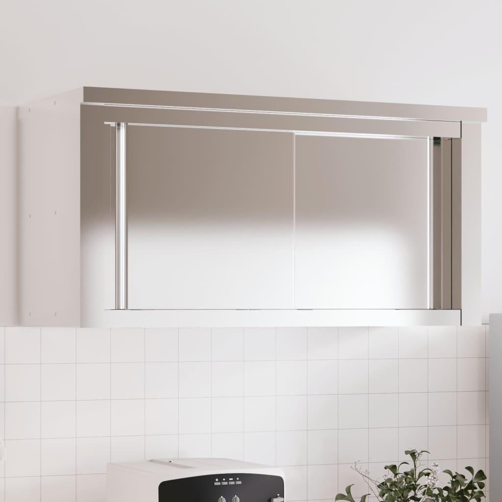 Keukenbovenkast met schuifdeuren roestvrijstaal is nu te koop bij PeponiXL, paradijselijk wonen!