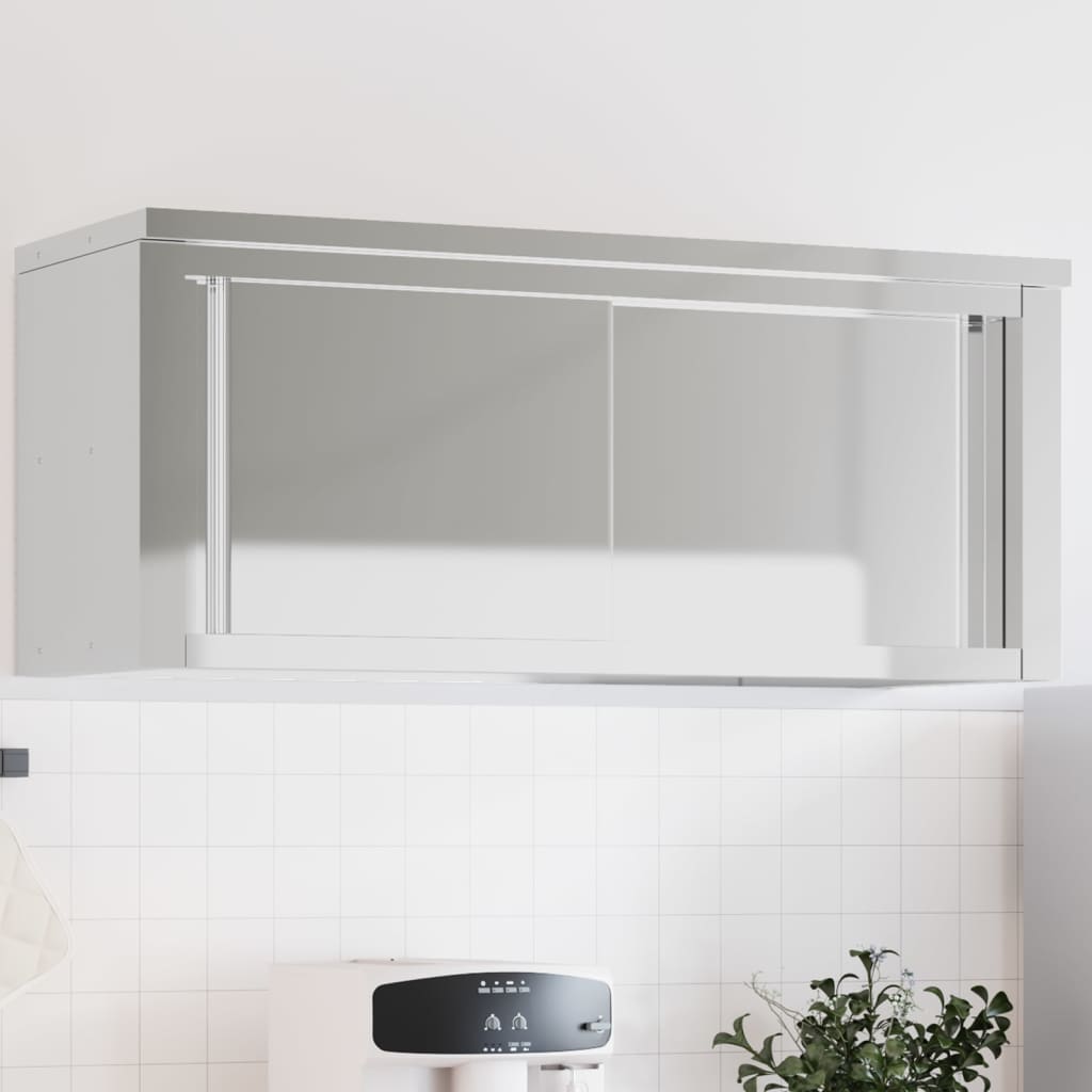 Keukenbovenkast met schuifdeuren roestvrijstaal is nu te koop bij PeponiXL, paradijselijk wonen!