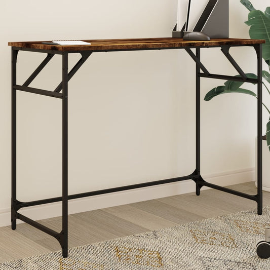 Bureau 100x45x76 cm hout en gepoedercoat staal gerookt eiken is nu te koop bij PeponiXL, paradijselijk wonen!