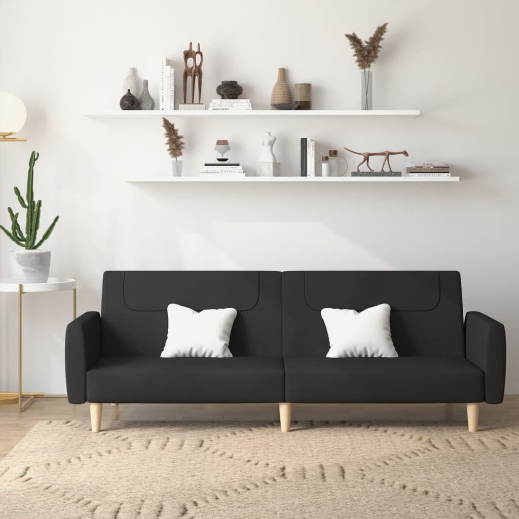 Slaapbank 2-zits stof zwart is nu te koop bij PeponiXL, paradijselijk wonen!