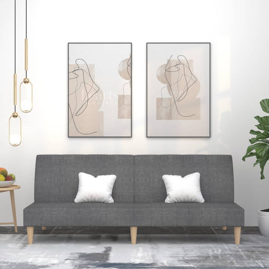 Slaapbank 2-zits stof lichtgrijs is nu te koop bij PeponiXL, paradijselijk wonen!