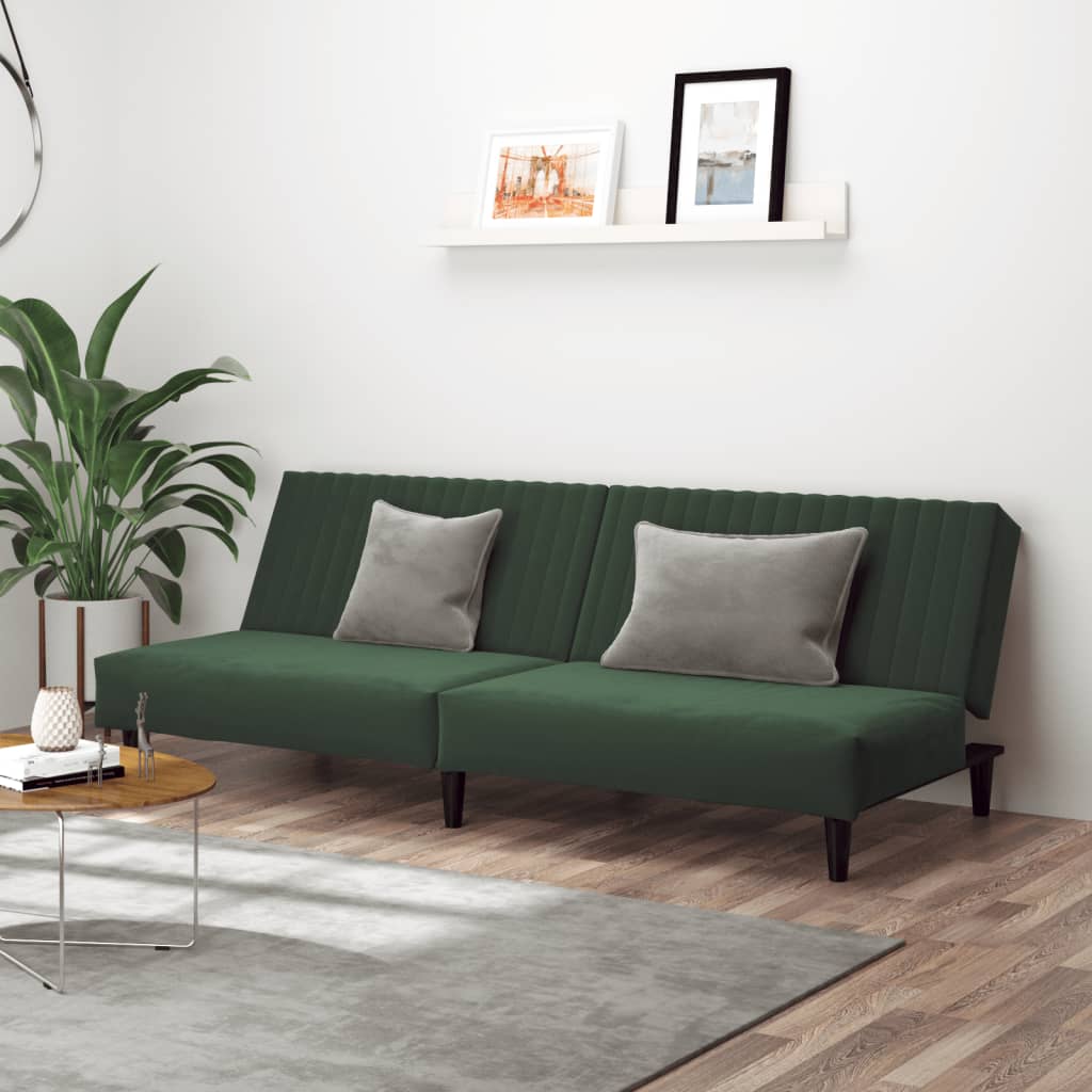 Slaapbank 2-zits fluweel donkergroen is nu te koop bij PeponiXL, paradijselijk wonen!