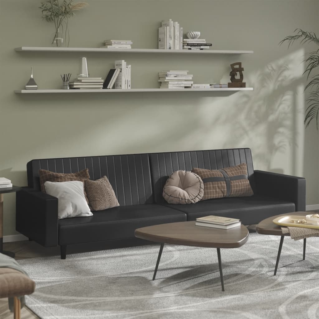 Slaapbank 2-zits kunstleer zwart is nu te koop bij PeponiXL, paradijselijk wonen!