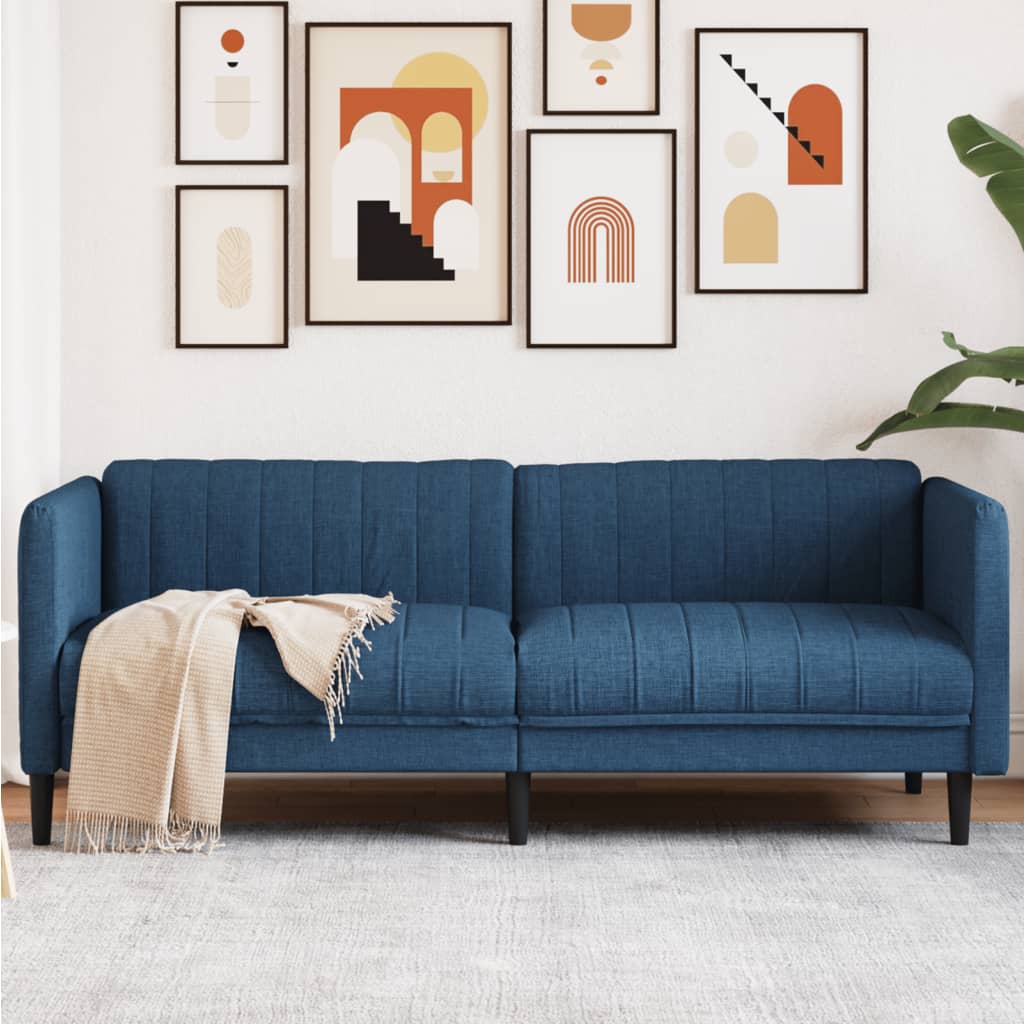 Driezitsbank stof blauw is nu te koop bij PeponiXL, paradijselijk wonen!