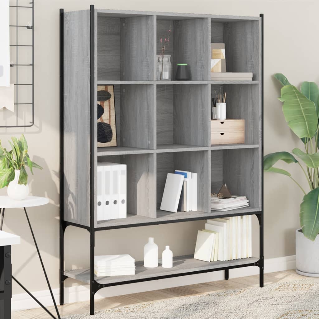 Boekenkast 102x30x141,5 cm bewerkt hout grijs sonoma eikenkleur is nu te koop bij PeponiXL, paradijselijk wonen!