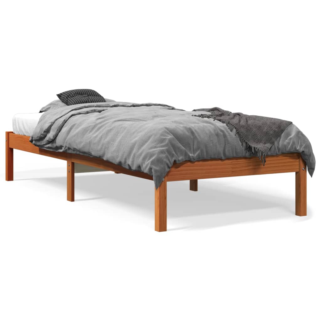 Bedframe zonder matras massief grenenhout wasbruin 90x190 cm is nu te koop bij PeponiXL, paradijselijk wonen!